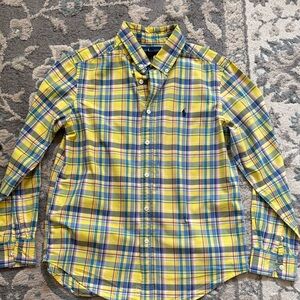 Polo by Ralph Lauren Yellow Plaid Cotton Button-Down Shirt